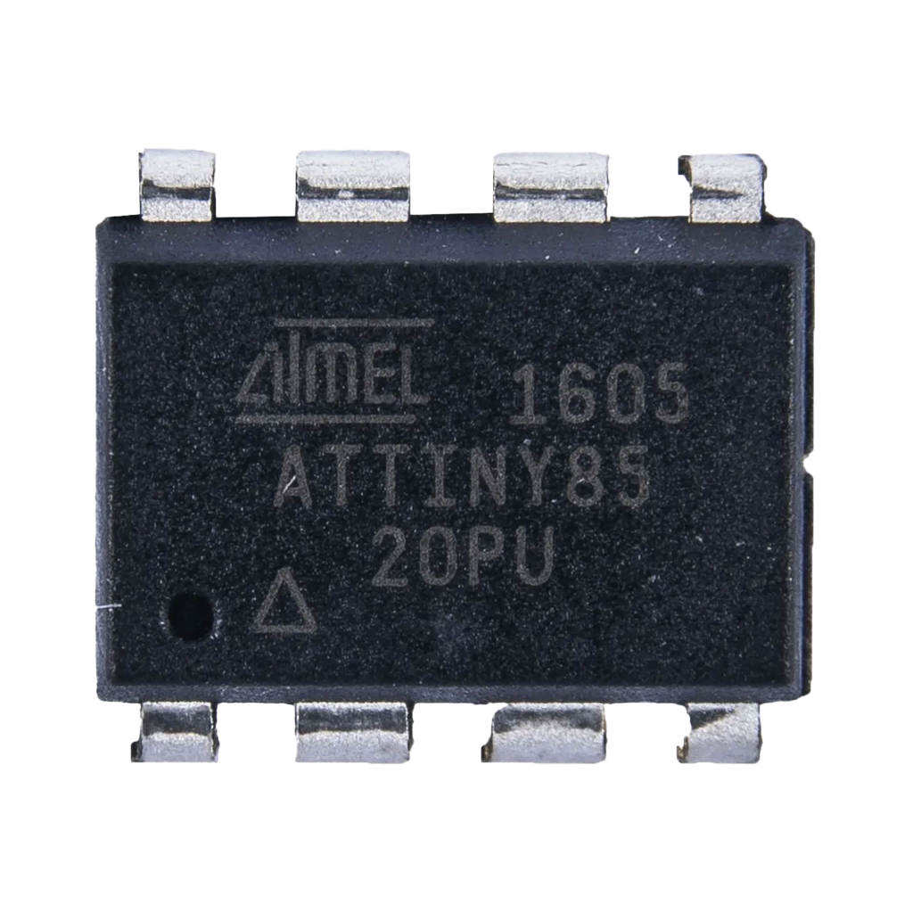 Photo of the ATtiny85 microcontroller chip