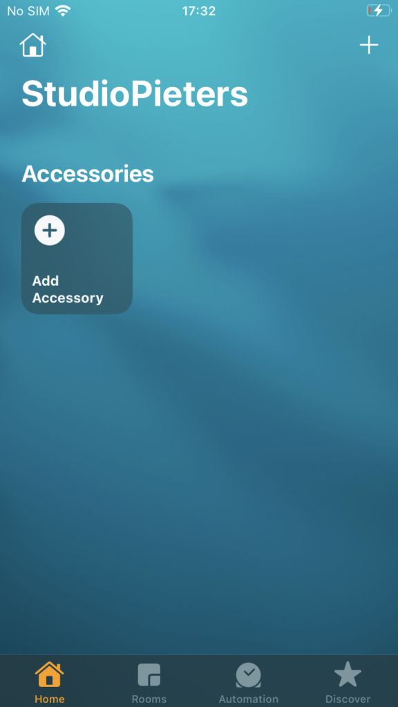 Adding a new accessory in the Apple Home app