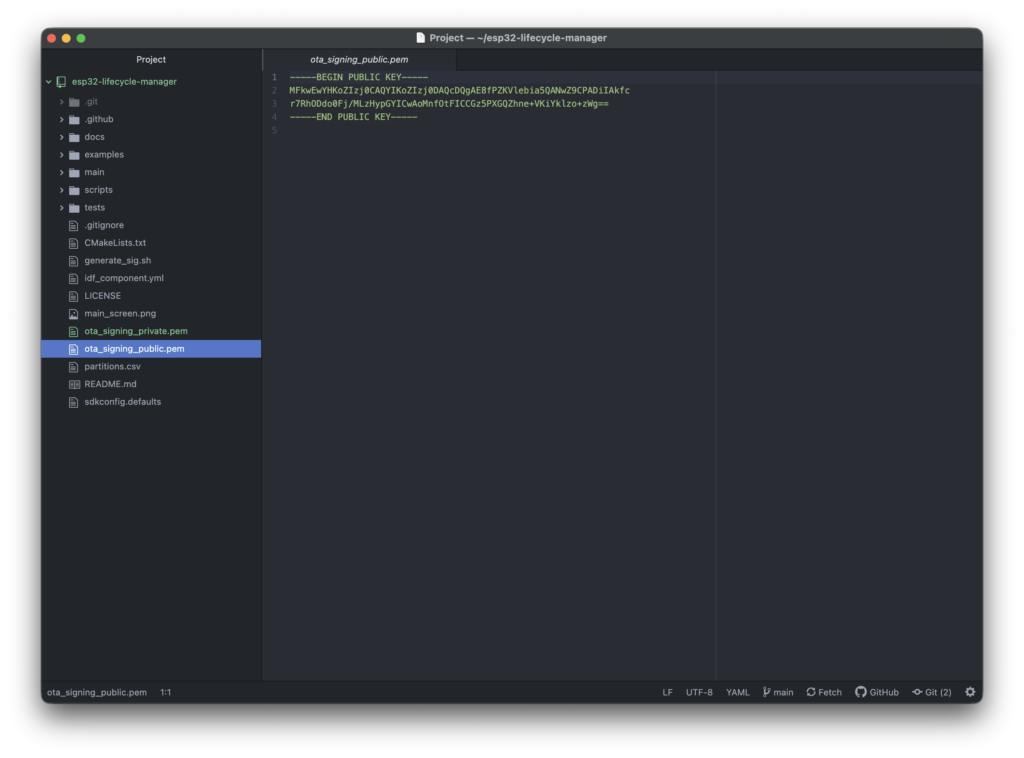Copying the OTA public key text from ota_signing_public.pem
