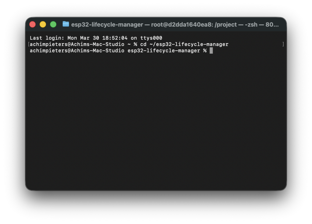 Terminal screenshot opening a new terminal window to sign the firmware