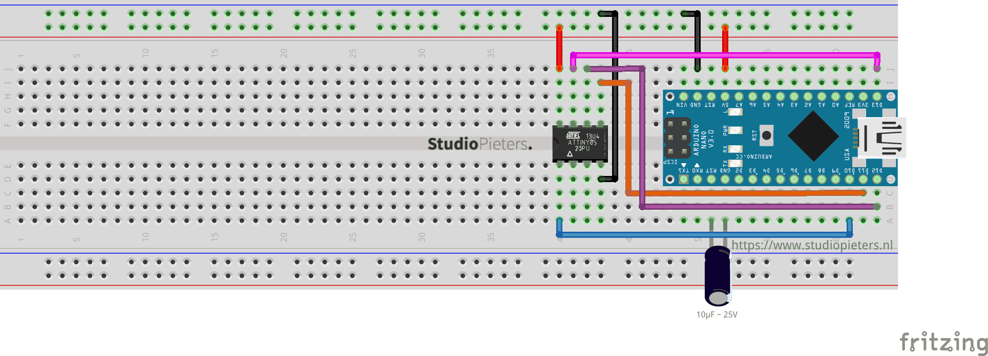 Use an ATtiny85 with Arduino IDE 