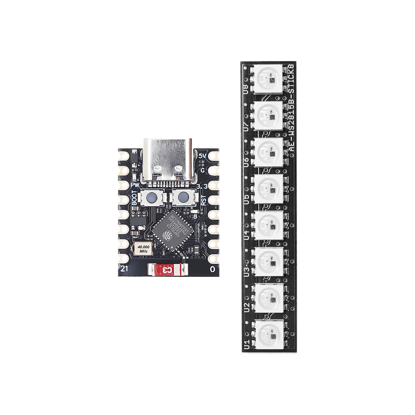 ESP32-C3 Super Mini WLED NeoPixel controller board
