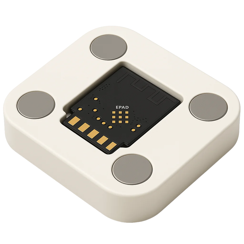 Magnets holding the ESP8685-WROOM-03 module aligned in the programmer jig