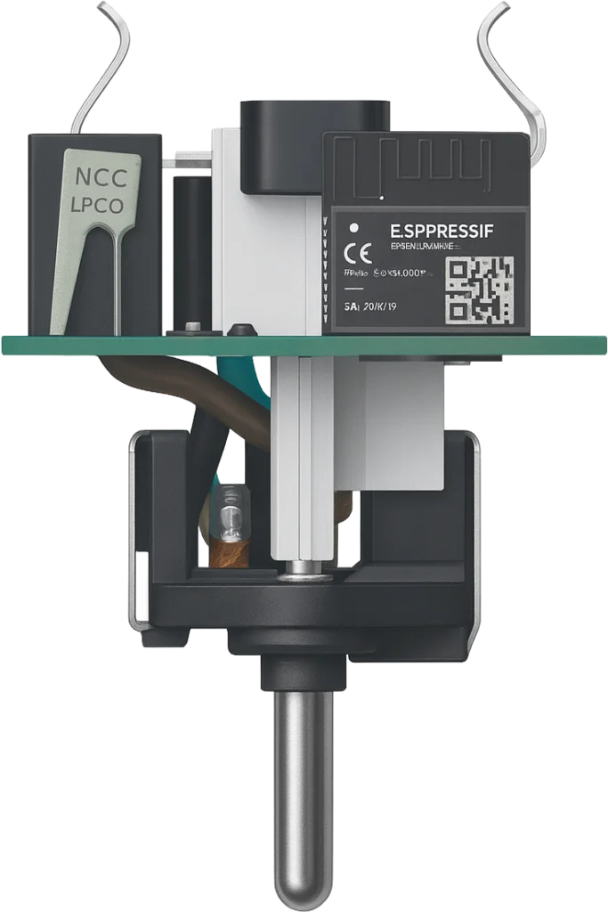 The power plug wired and ready before closing the enclosure