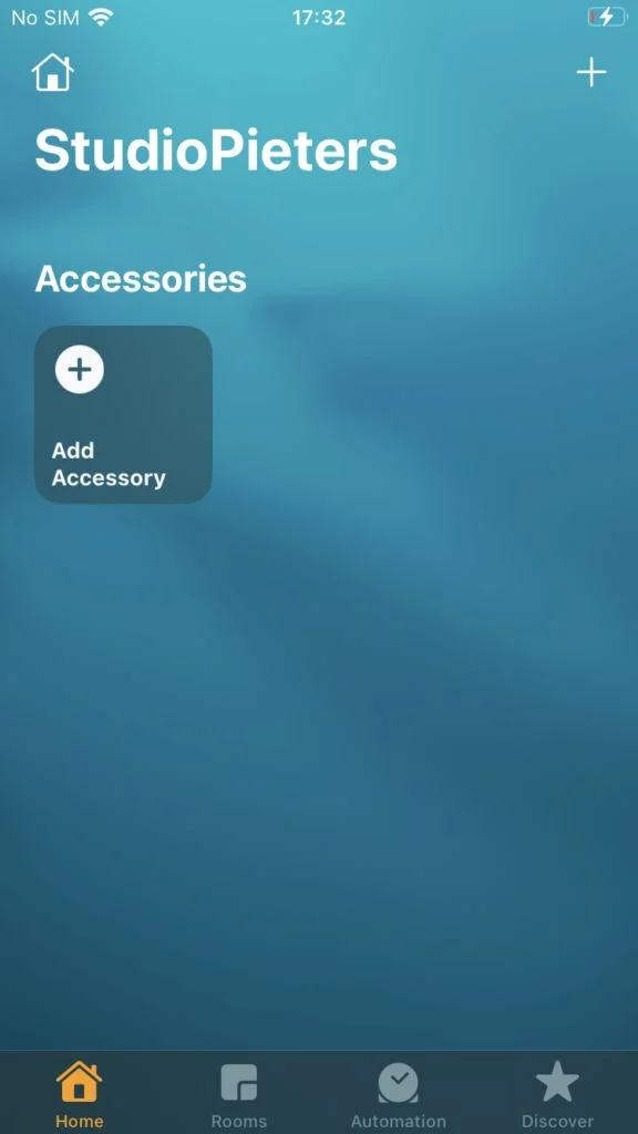 Adding a new accessory in the Apple Home app