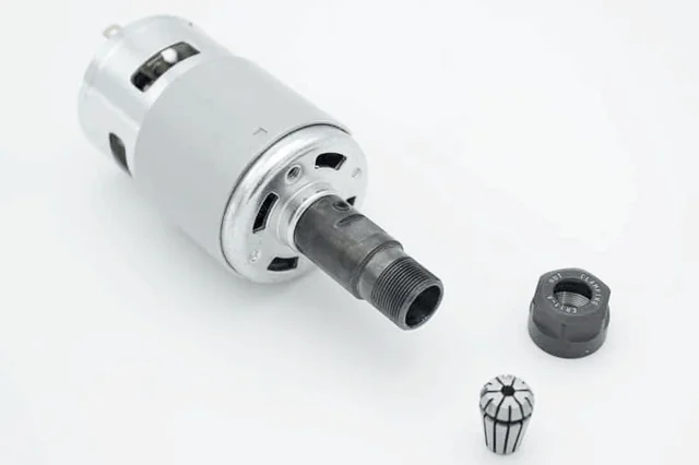 The spindle motor with a collet and a nut