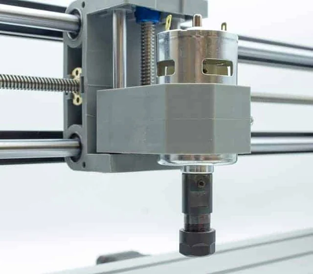 The spindle motor in its holder on the Z axis