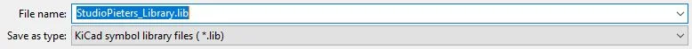 Save dialog naming the new library StudioPieters_Library.lib