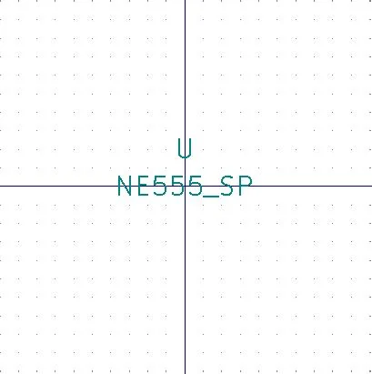 Blank canvas showing the reference U and the name NE555_SP
