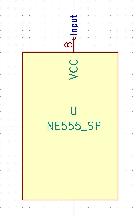Pin 8 VCC placed at the top of the symbol
