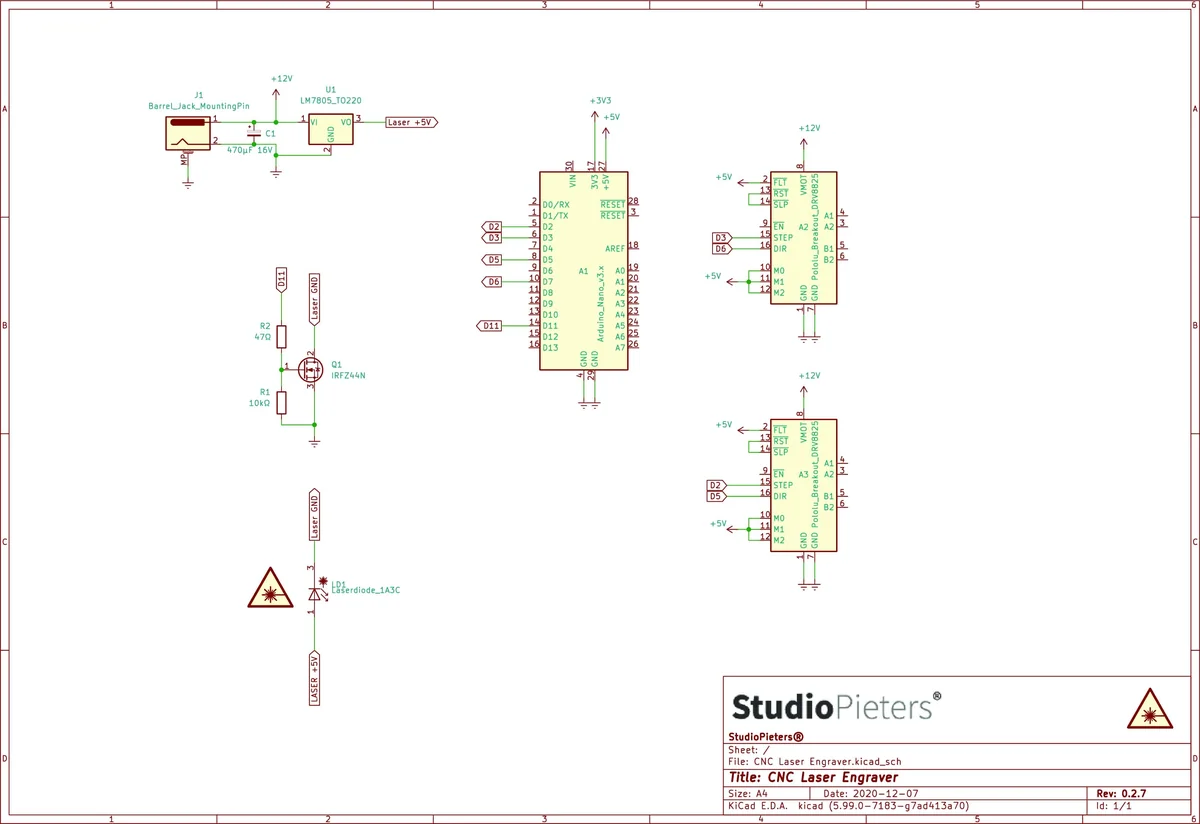 The schematic of the laser engraver